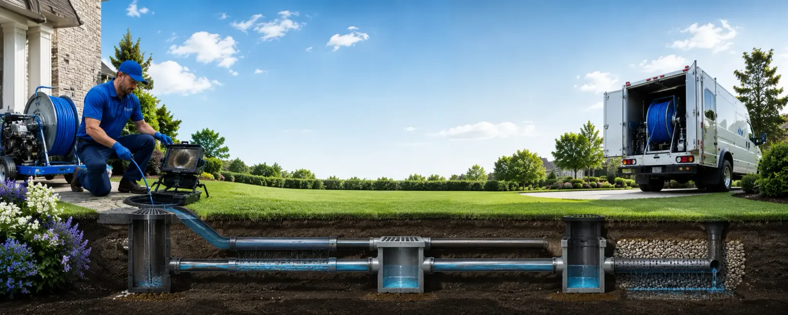 Outdoor drain cleaning information for Halstead, KS